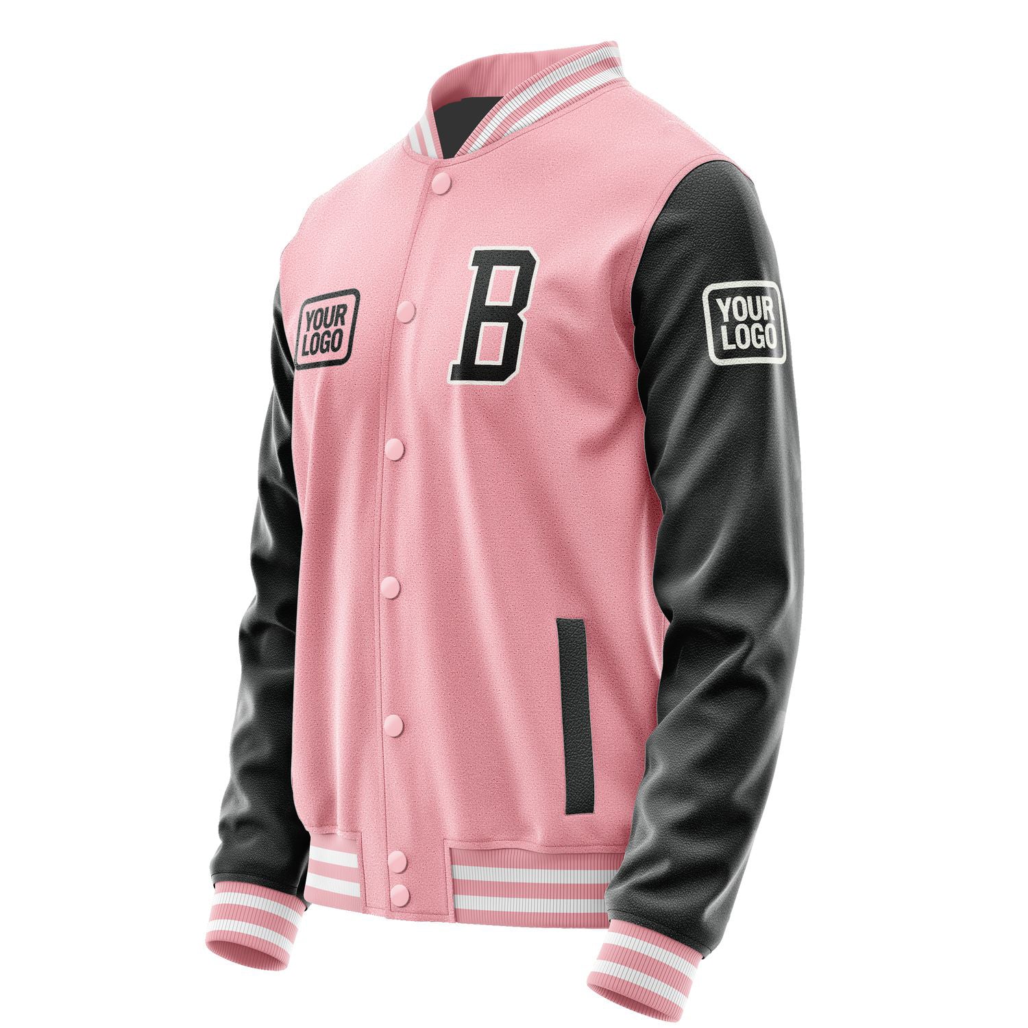 Custom Light Pink Black Jacket JA212117211818171718