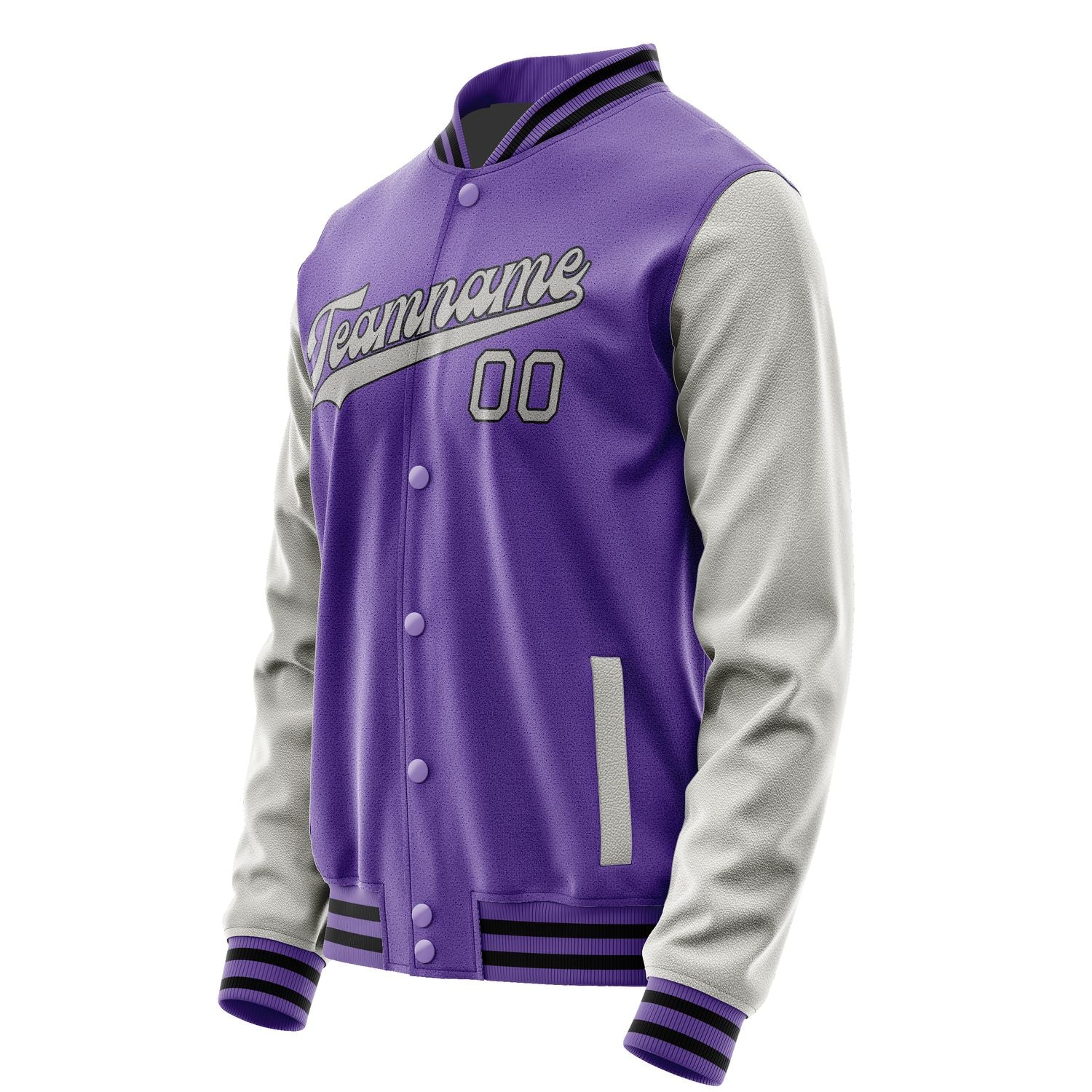 Custom Light Purple Gray Jacket JA2323042317B31704