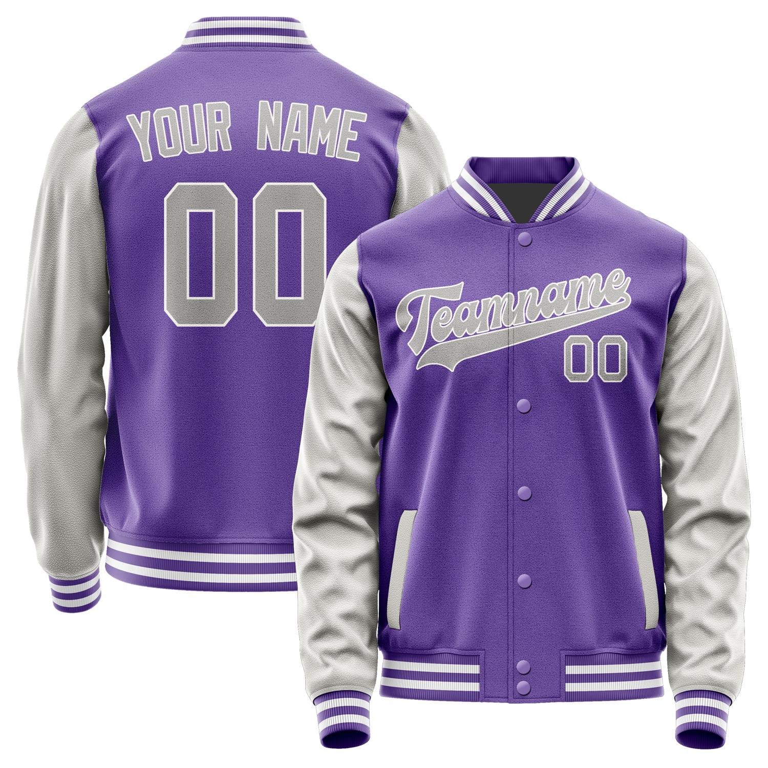 Custom Light Purple Gray Jacket JA2323042318B31804