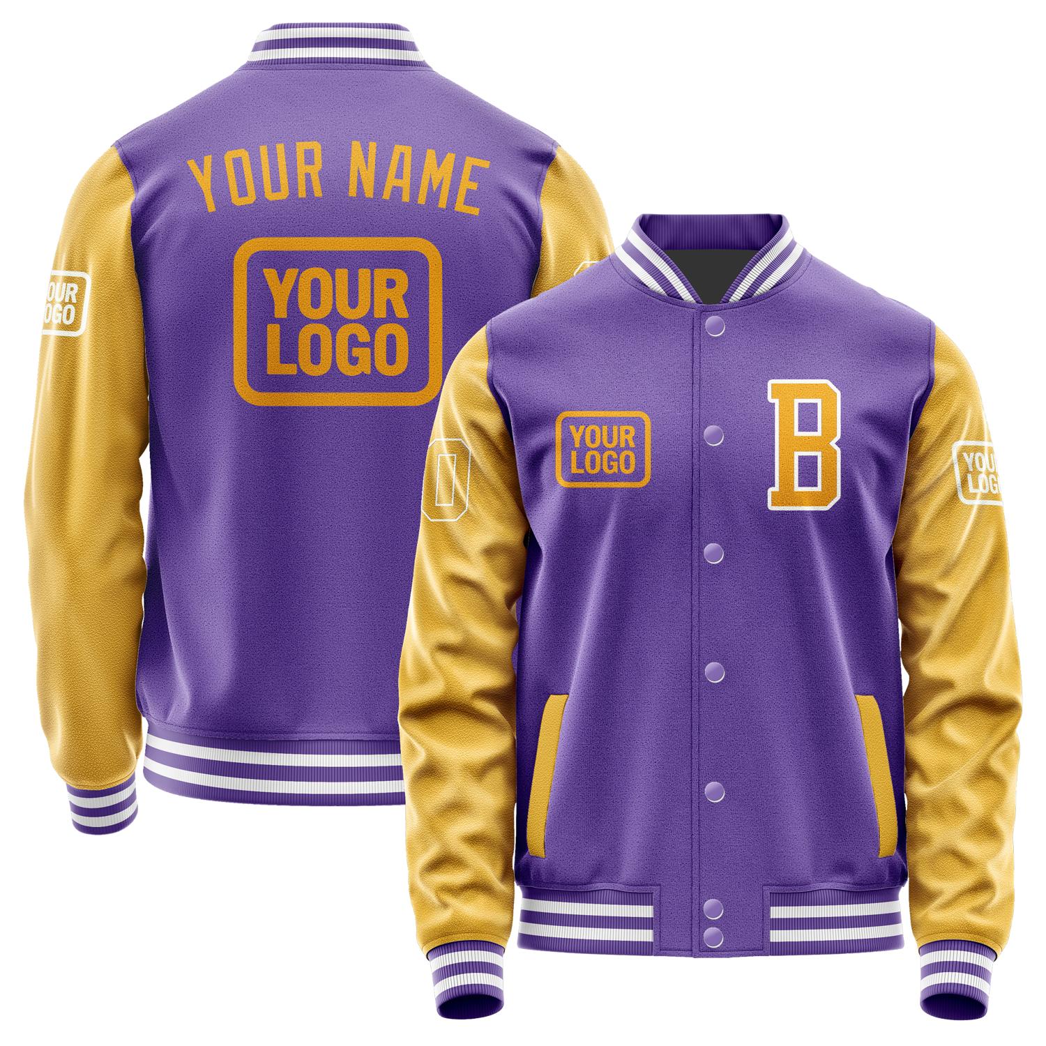 Custom Light Purple Yellow Jacket JA232319231818191918