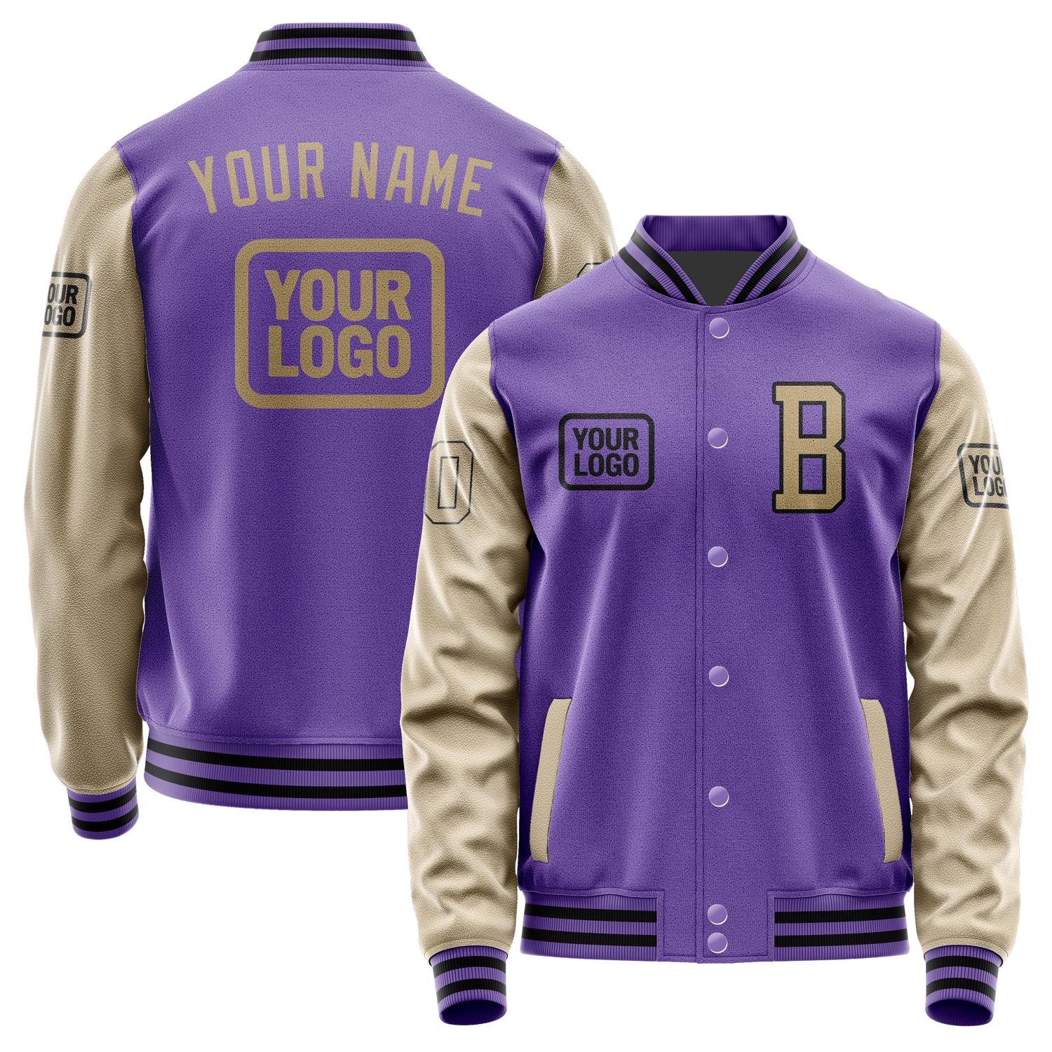Custom Light Purple Light Khaki Jacket JA232325231717252517
