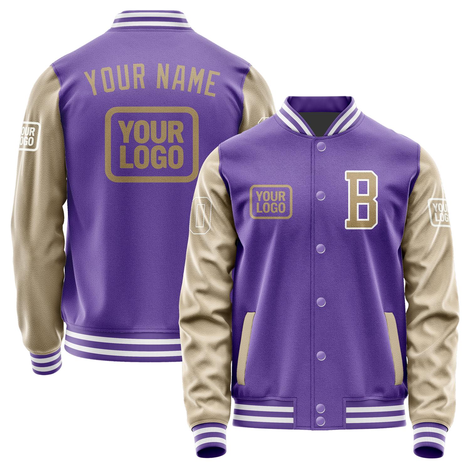 Custom Light Purple Light Khaki Jacket JA232325231818252518