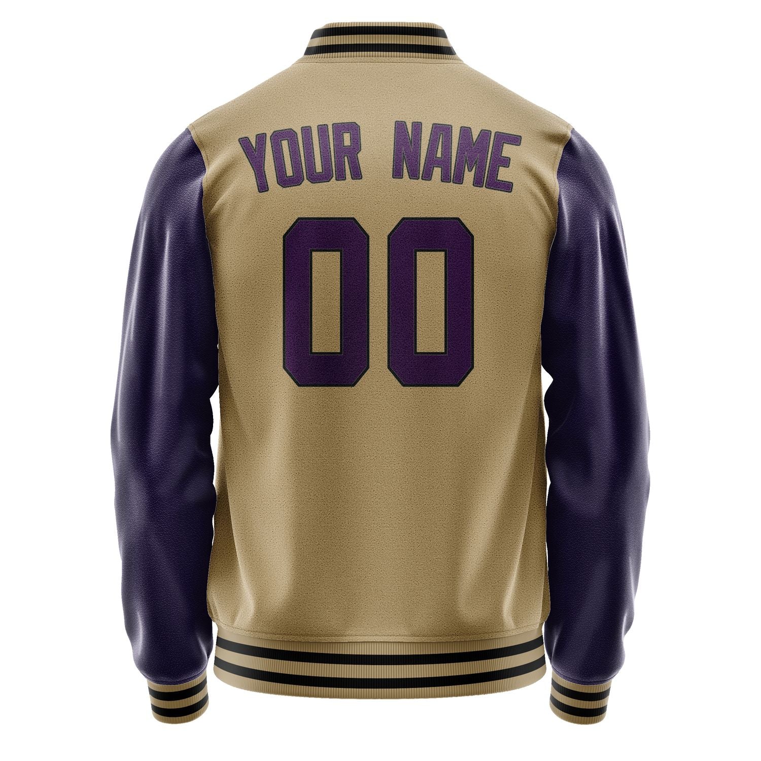 Custom Light Khaki Purple Jacket JA2525072517B31707