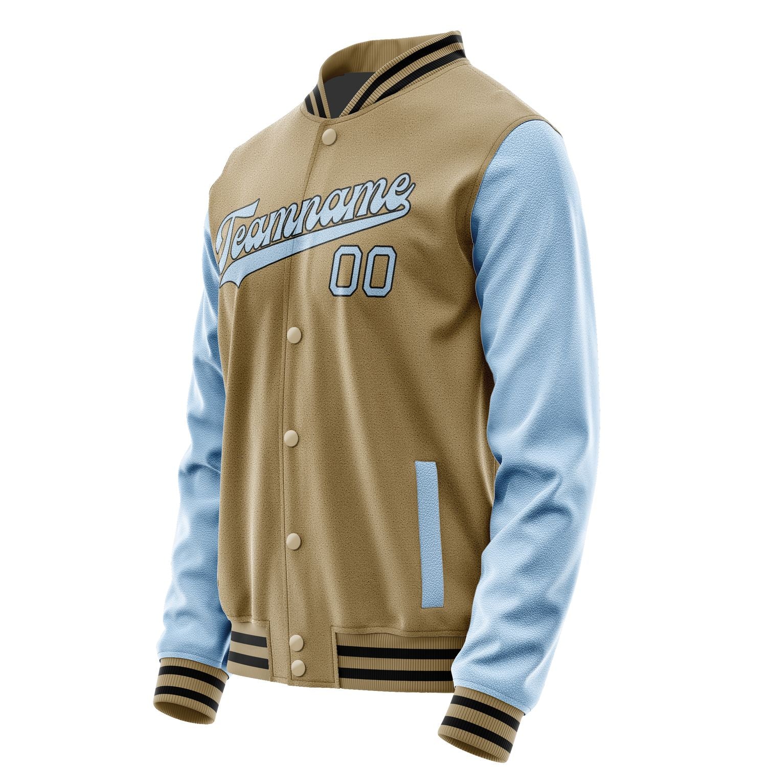 Custom Light Khaki Light Blue Jacket JA2525082517B31708