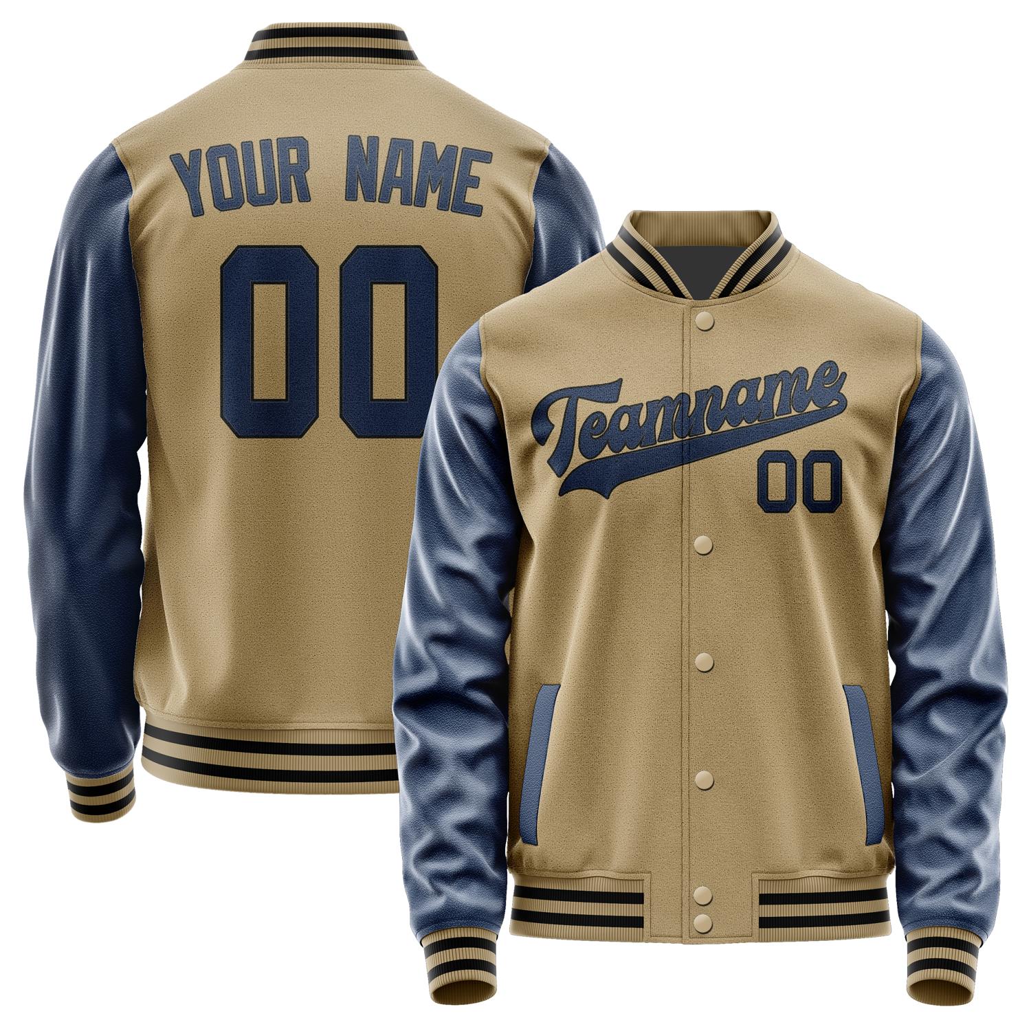 Custom Light Khaki Blue Jacket JA2525102517B31710