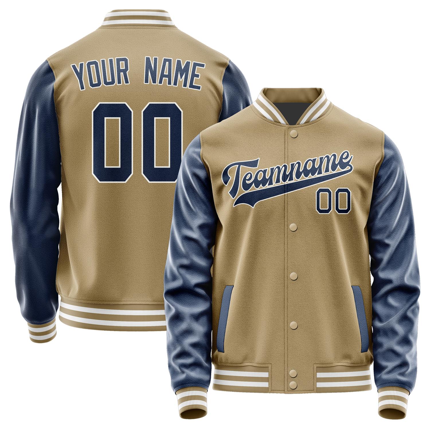 Custom Light Khaki Blue Jacket JA2525102518B31810