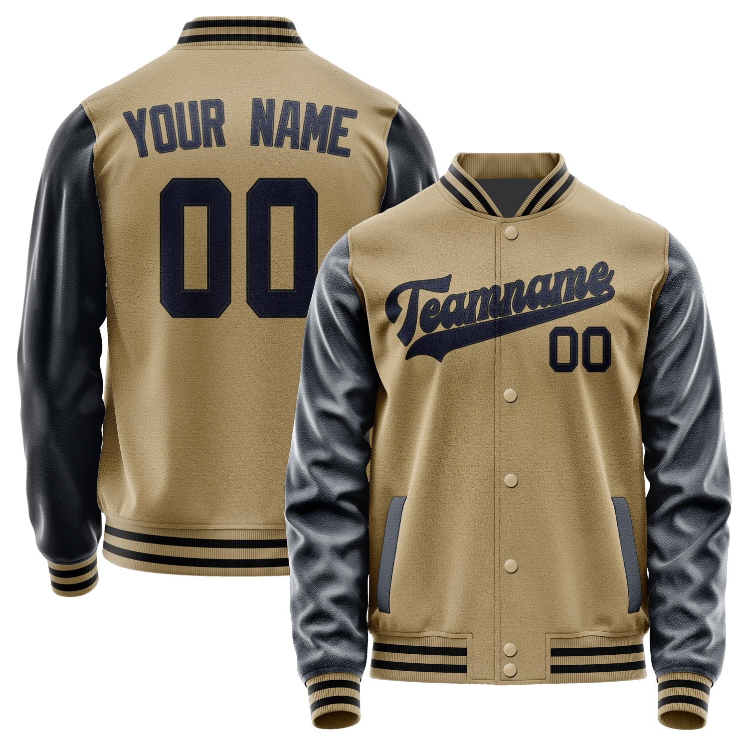 Custom Light Khaki Navy Jacket JA2525112517B31711