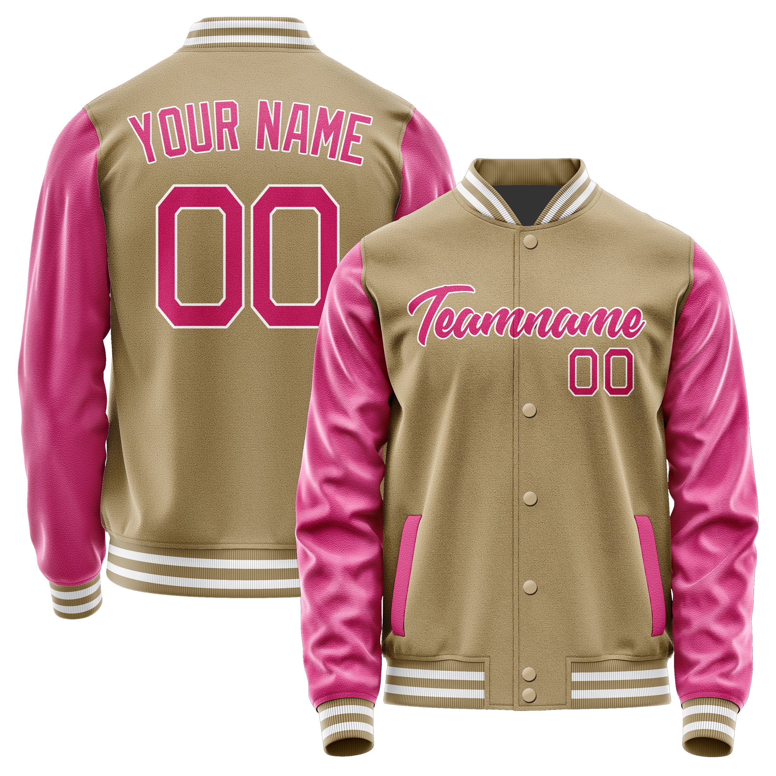 Custom Light Khaki Pink Jacket JA2525132518B21813