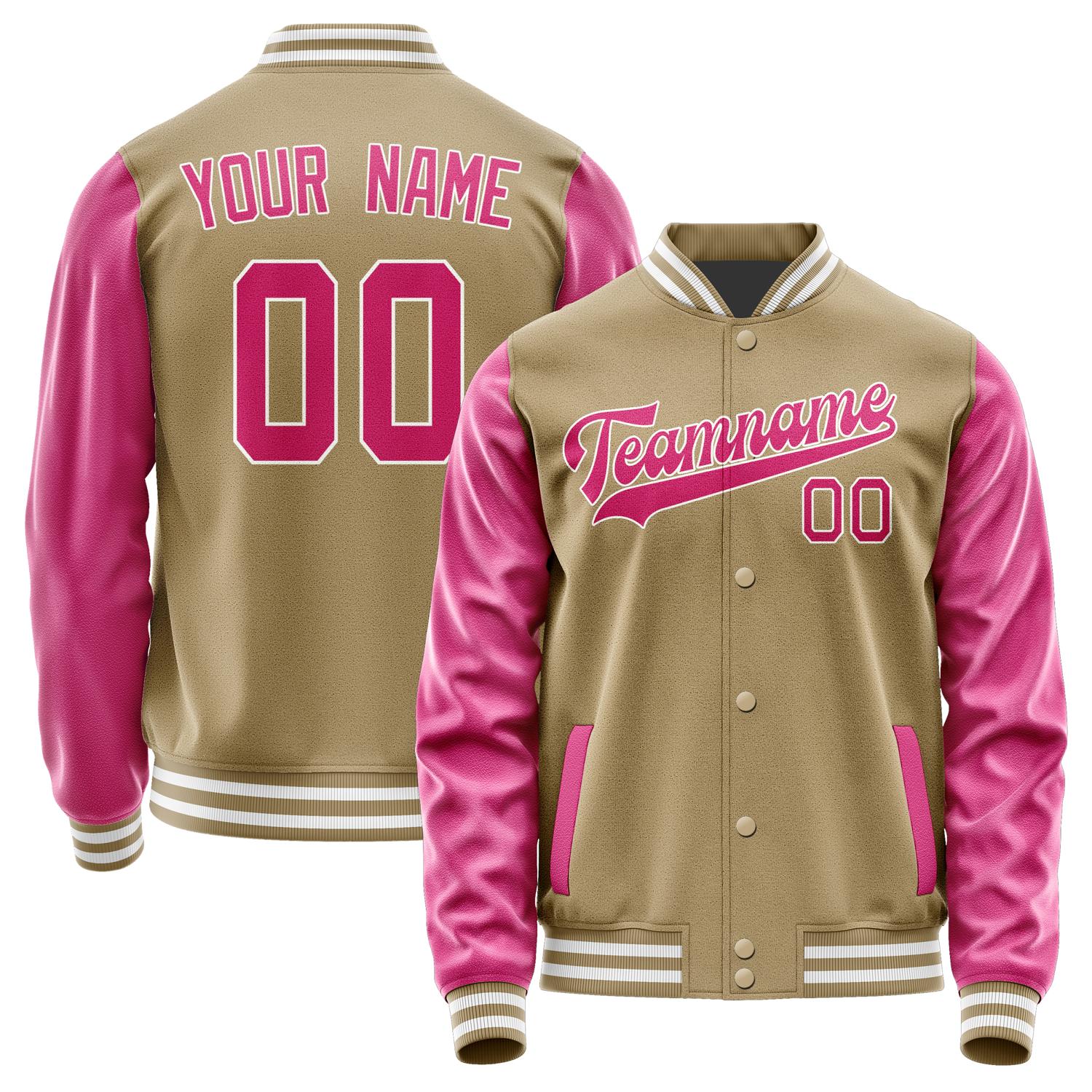 Custom Light Khaki Pink Jacket JA2525132518B31813
