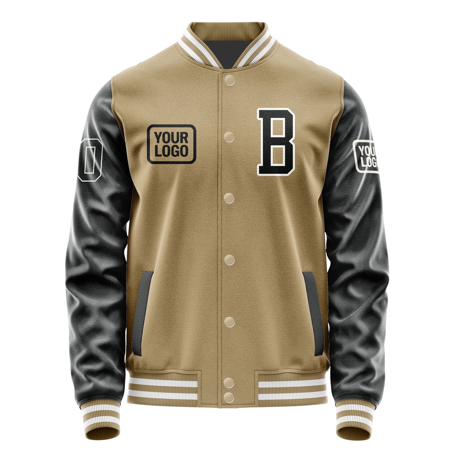 Custom Light Khaki Black Jacket JA252517251818171718