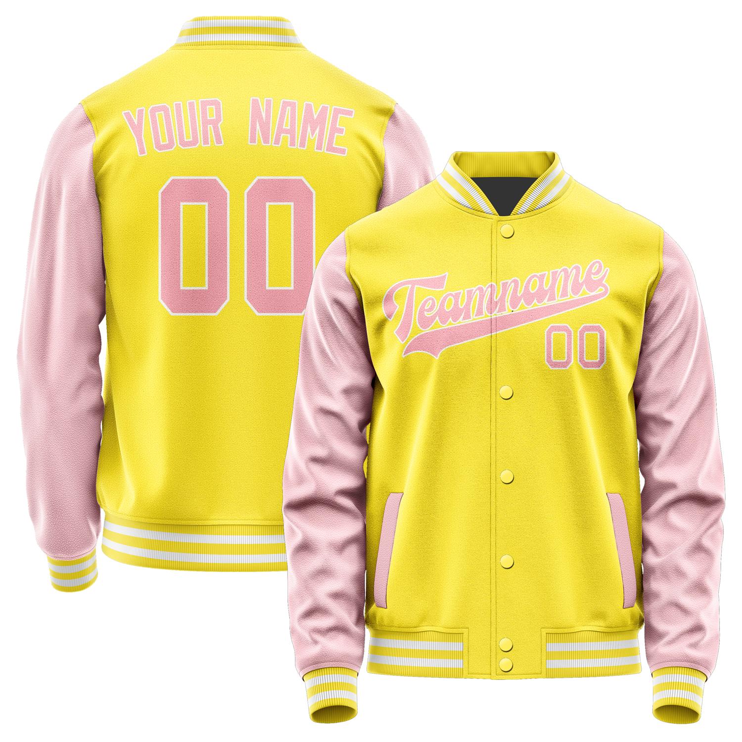 Custom Light Yellow Light Pink Jacket JA2626212618B31821