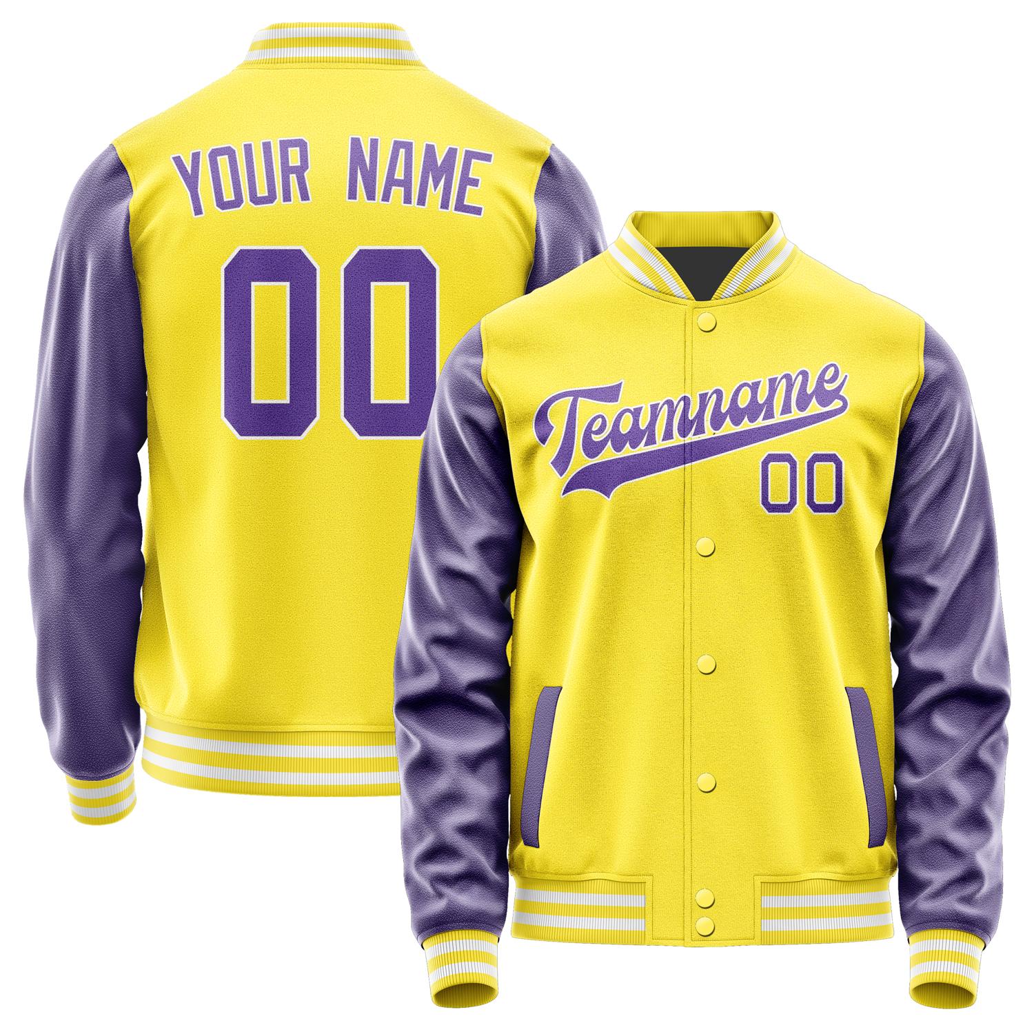 Custom Light Yellow Light Purple Jacket JA2626232618B31823