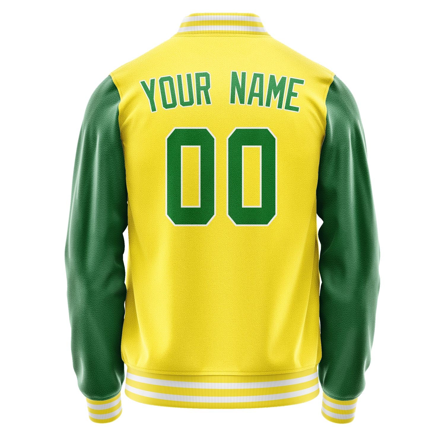 Custom Light Yellow Emerald Green Jacket JA2626242618B31824