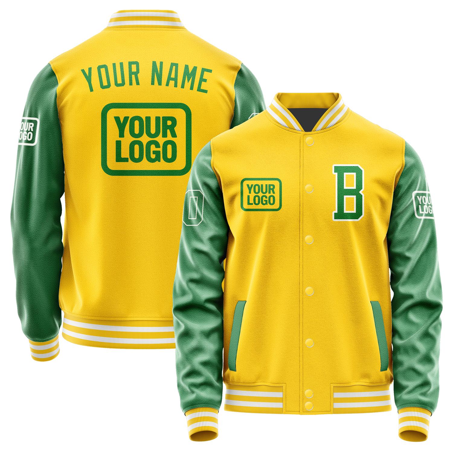 Custom Gold Emerald Green Jacket JA303024301818242418