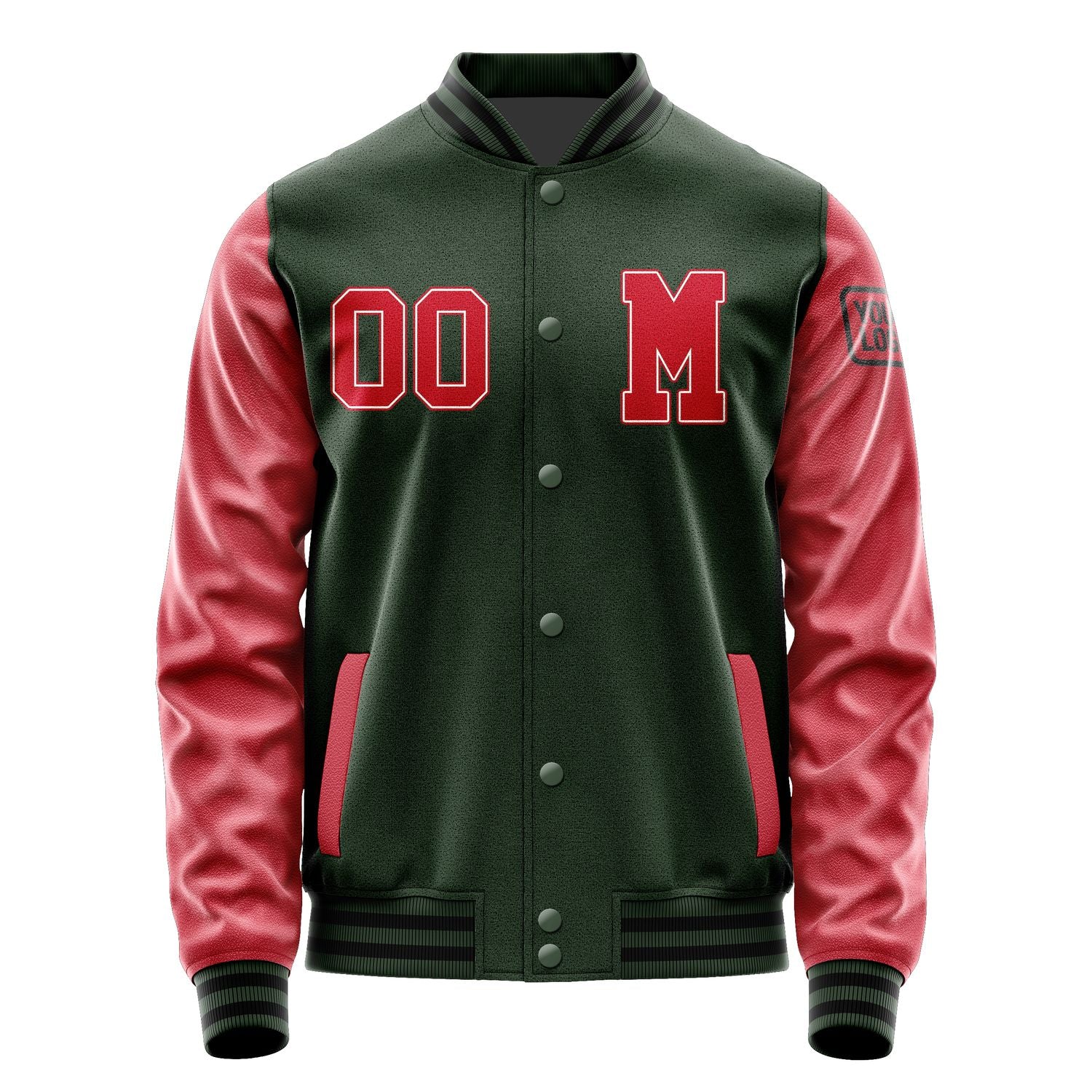 Custom Dark Green Red Jacket Jb0606140617141817