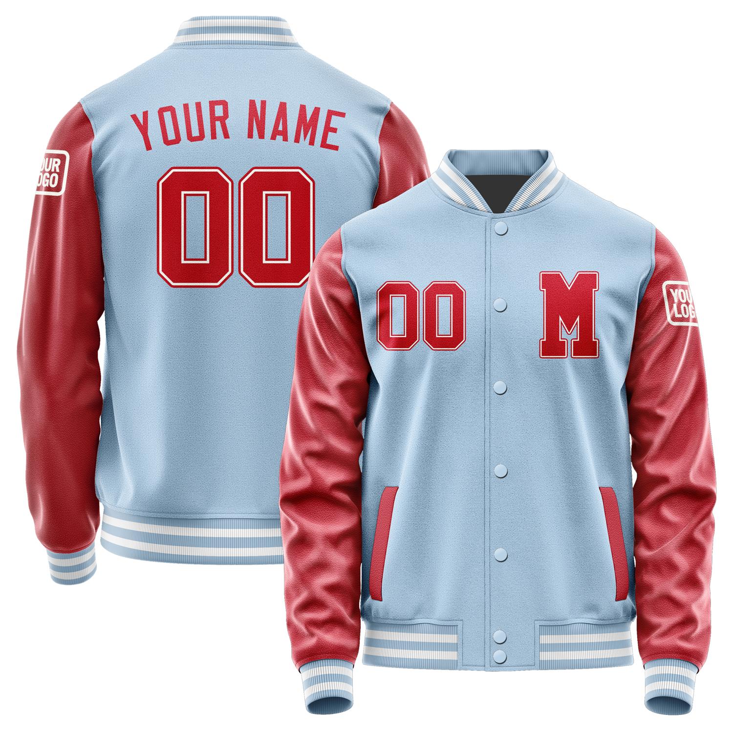 Custom Light Blue Red Jacket Jb0808140818141818