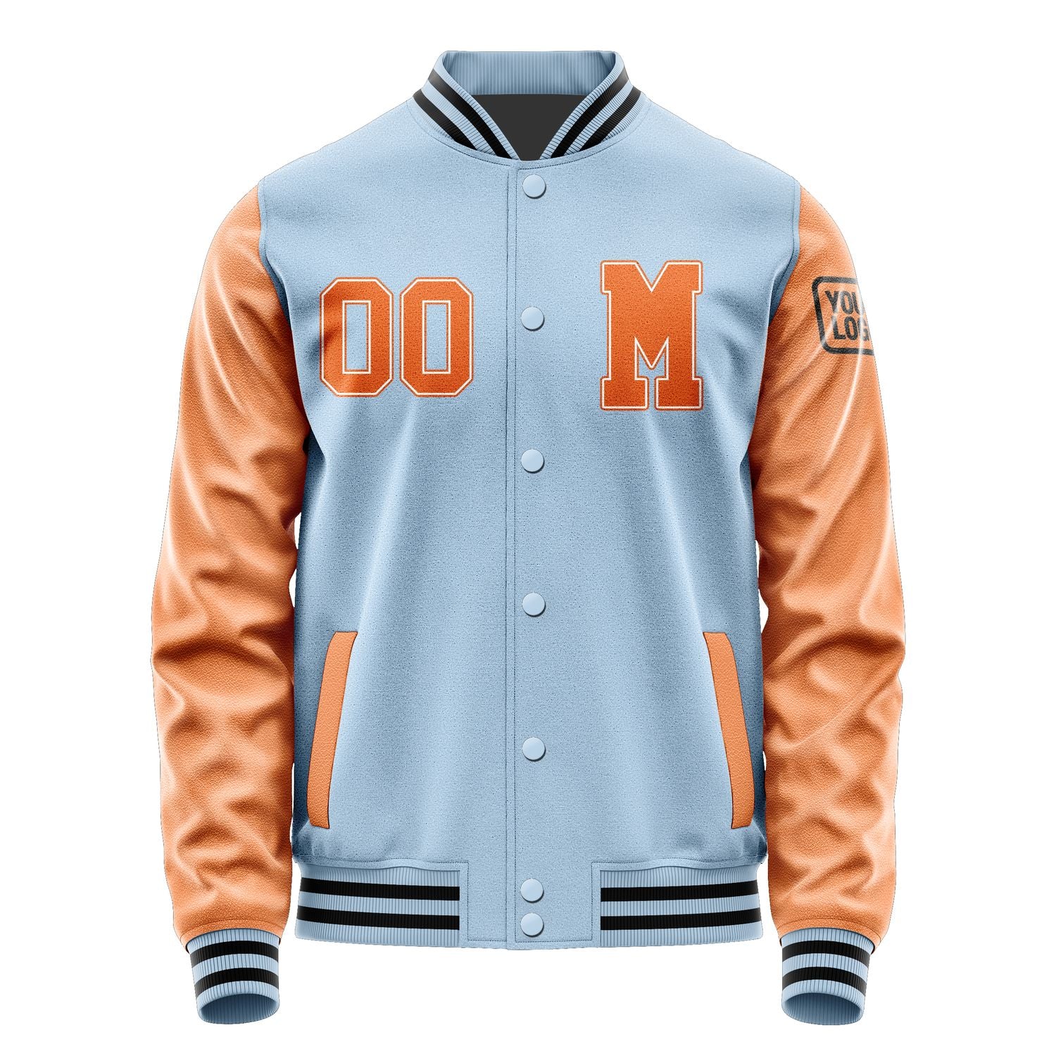 Custom Light Blue Orange Jacket Jb0808280817281817