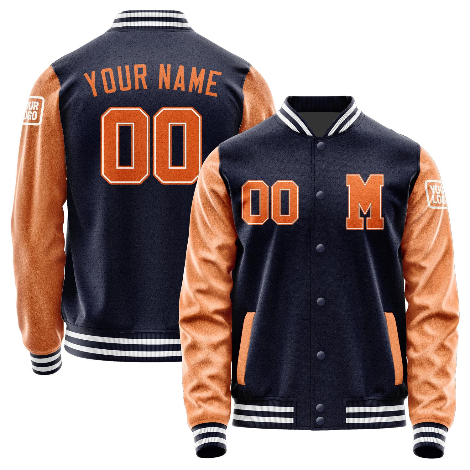 Custom Navy Orange Jacket Jb1111281118281818
