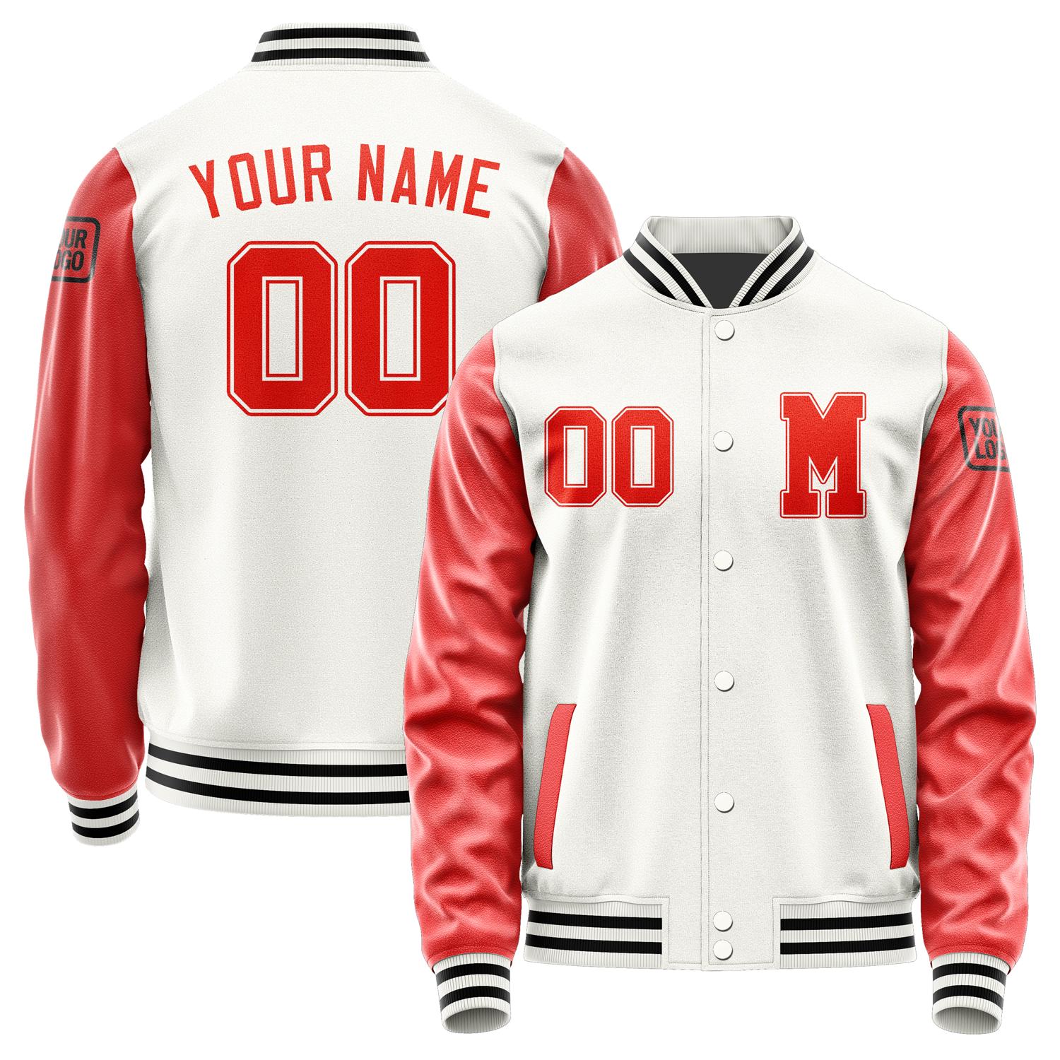 Custom White Orange Red Jacket Jb1818121817121817